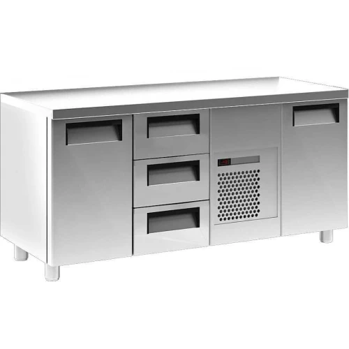 Стол холодильный T70 M3-1 (3GN/NT Carboma) без борта (0430-1 корпус нерж 2 двери 3 ящ) - Ресурс Комплект Сервис
