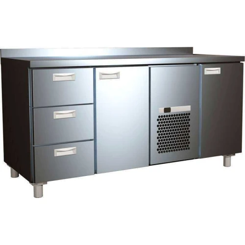 Стол холодильный T70 M3-1 (3GN/NT Carboma) с бортом (0430-2 корпус нерж 2 двери 3 ящ) - Ресурс Комплект Сервис