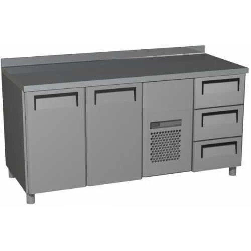 Стол холодильный T70 M3-1 (3GN/NT Полюс) с бортом (9006-2 корпус серый 2 двери - Ресурс Комплект Сервис